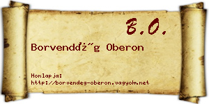 Borvendég Oberon névjegykártya